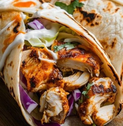 grill chicken mayo wrap